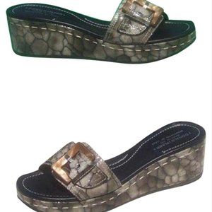 Taupe Multi Couture Tortoise Patent Leather Buckle